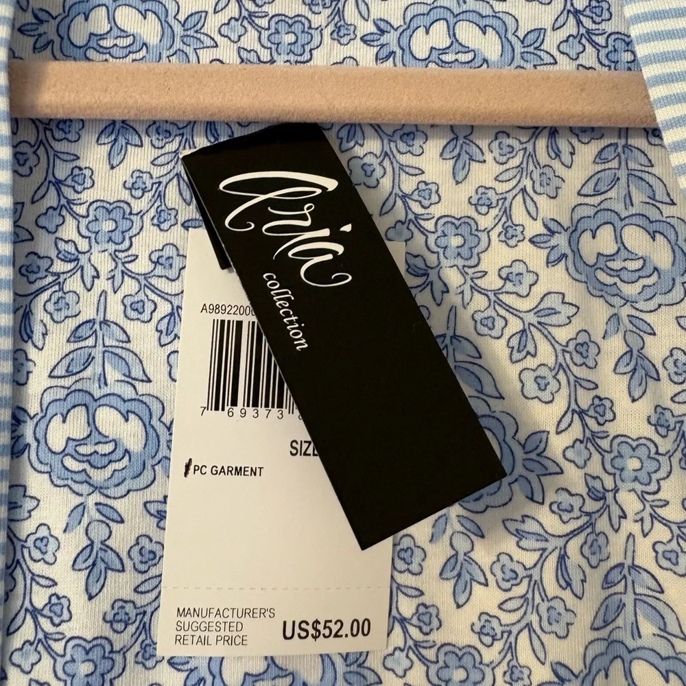 Aria Light Blue Patterned Women's Robe - Picture 4 of 11